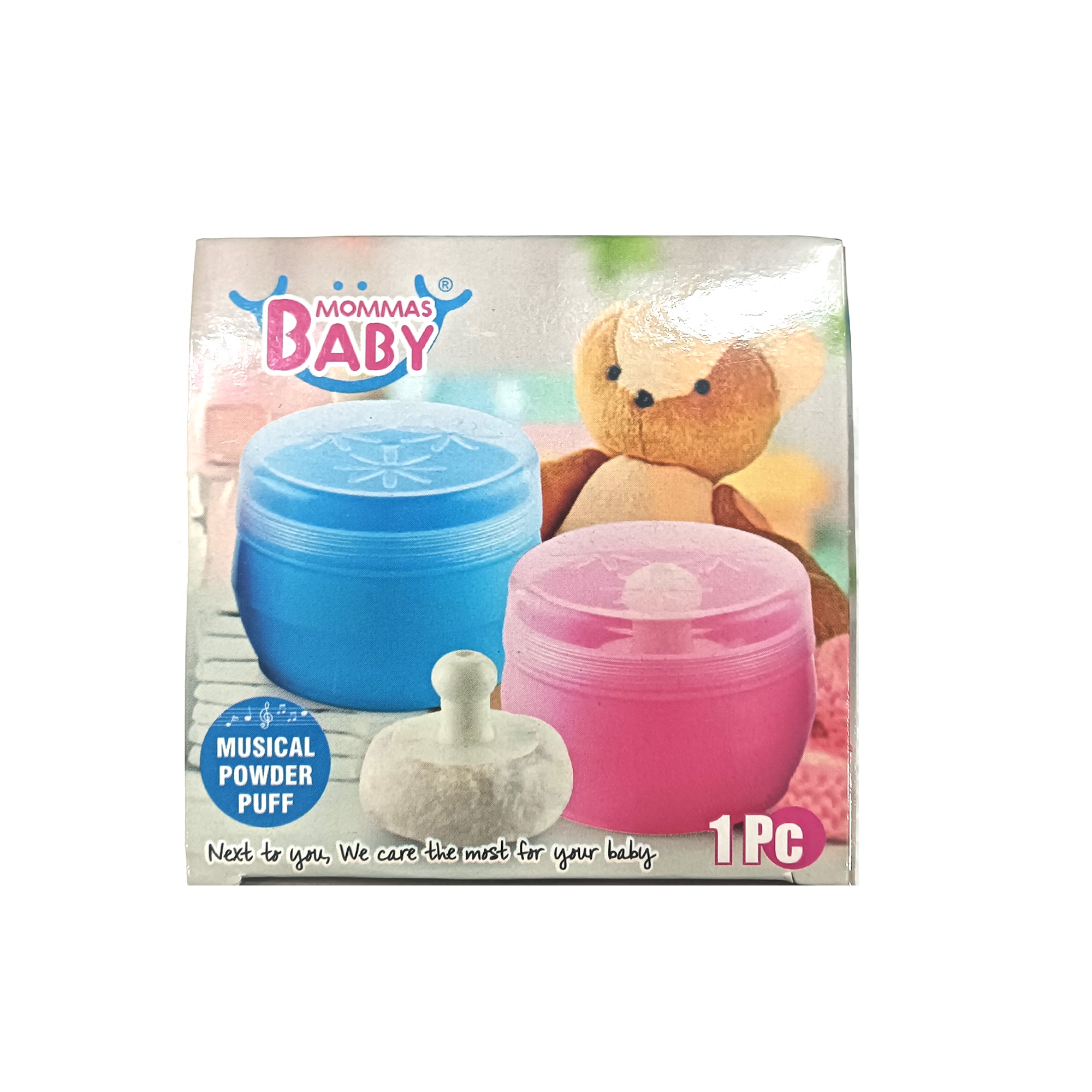 Mommas Baby Powder Box with Puff for Baby - Pink