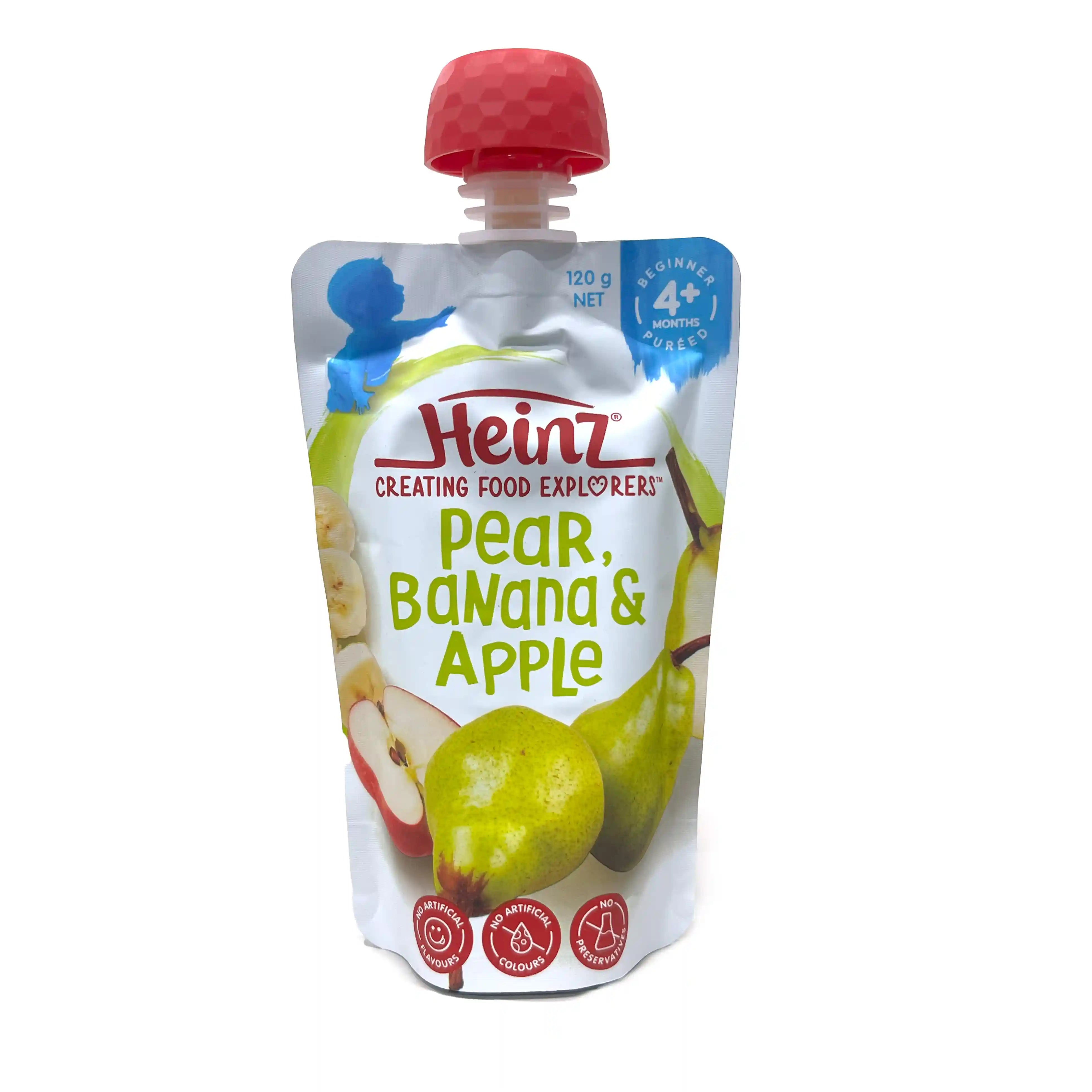 Buy Heinz Puree with Pear, Banana & Apple for your Baby, 4+months, 120gms Online in India at uyyaala.com