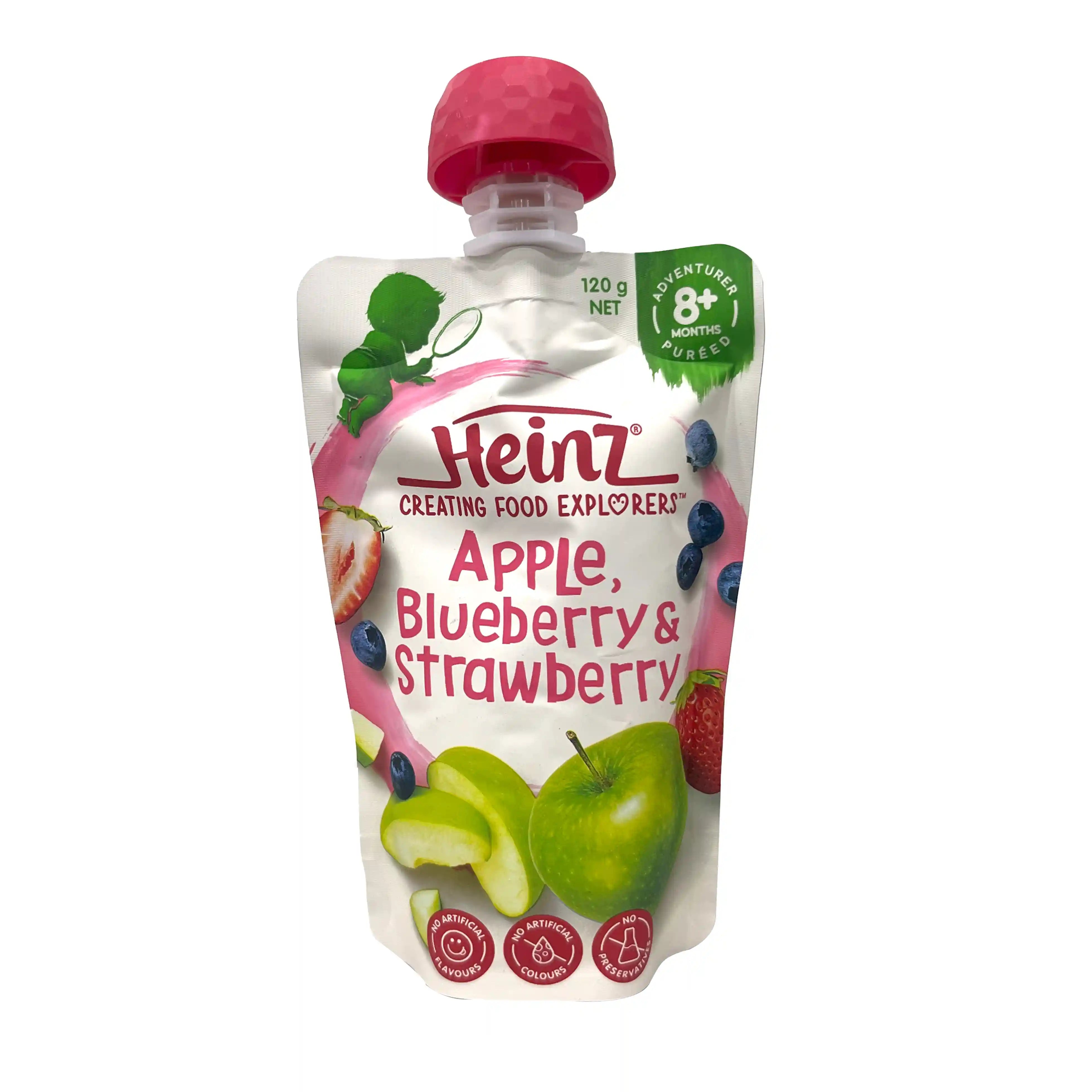 Buy Heinz Puree with Apple, Blueberry & Strawberry for your Baby, 8+months, 120gms Online in India at uyyaala.com
