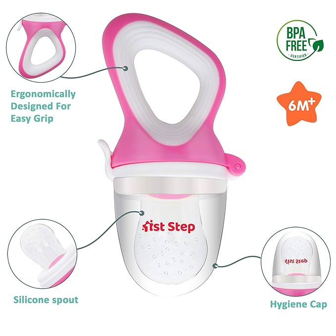 Buy 1st Step Silicone Fruit cum Food Feeder for Baby - Pink Online in India at uyyaala.com