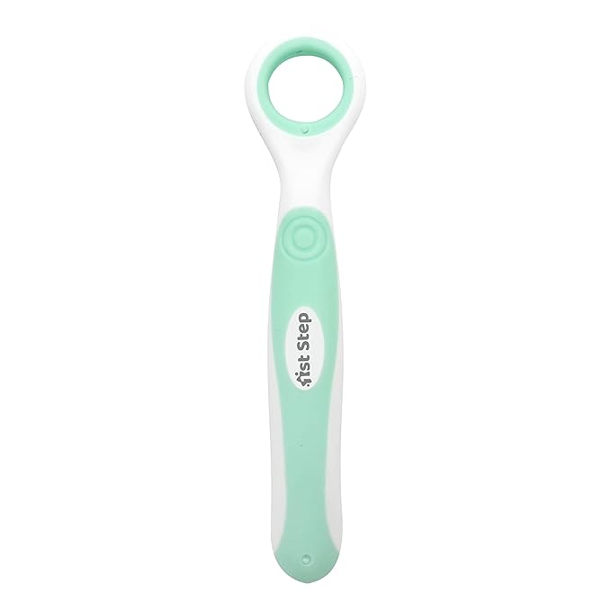1st Step Tongue Cleaner with Round head for Baby - Ocean Green
