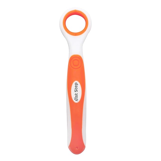 1st Step Tongue Cleaner with Round head for Baby - Orange