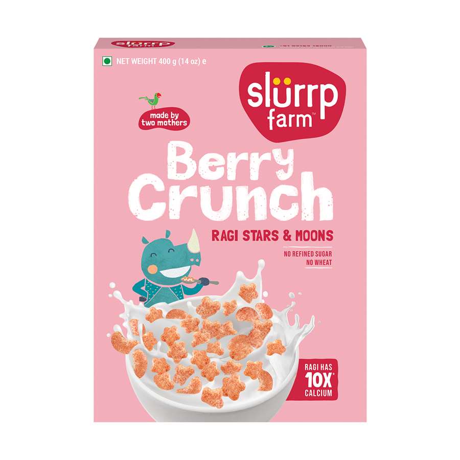 Buy Slurrp Farm Berry Crunch Ragi Stars & Moons in Berry Flavour Milk Addon for Small Children - 400gms Online in India at uyyaala.com