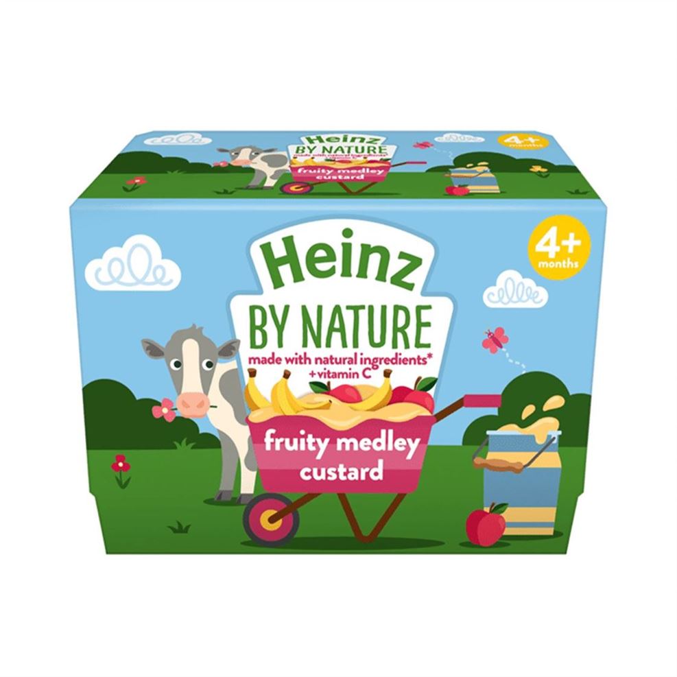 Heinz By Nature Fruity Medley Custard For Babies - 100g, Pack of 4 + Months