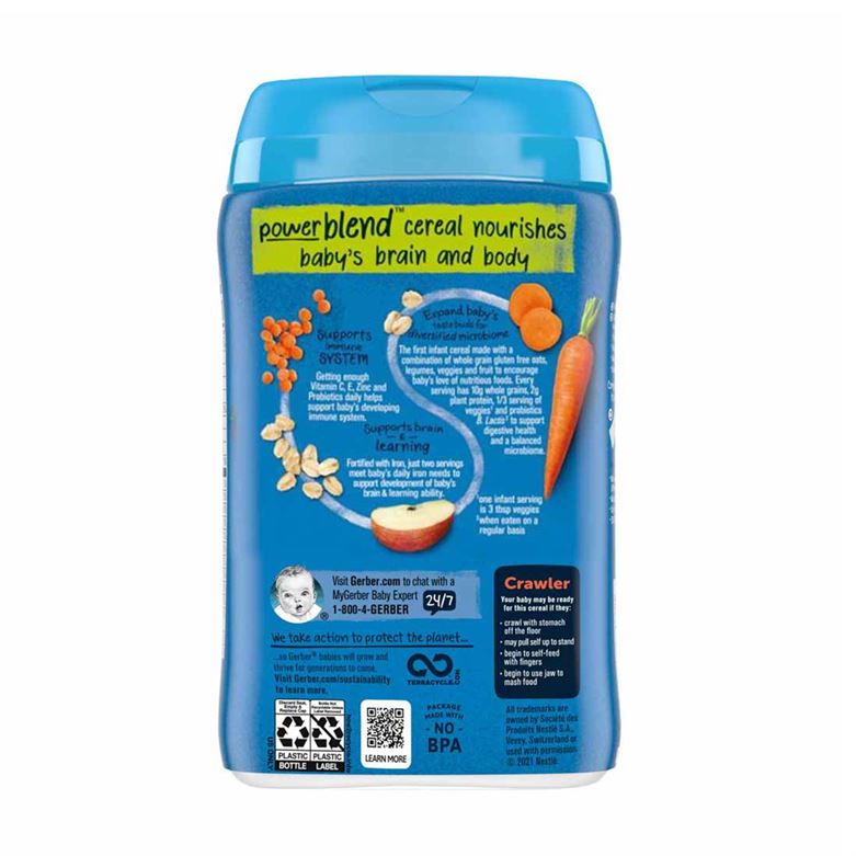 Buy Gerber Power Blend Cereals with Oatmeal, Lentil, Carrots & Apples Online in India at uyyaala.com