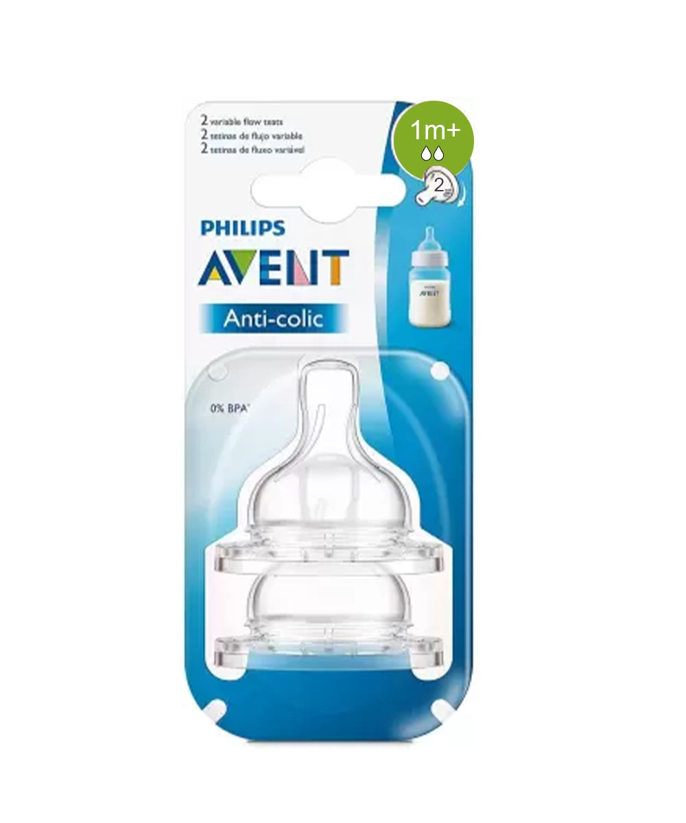 PHILIPS AVENT Anti-Colic Slow flow Teat - 2Pcs, 1+m