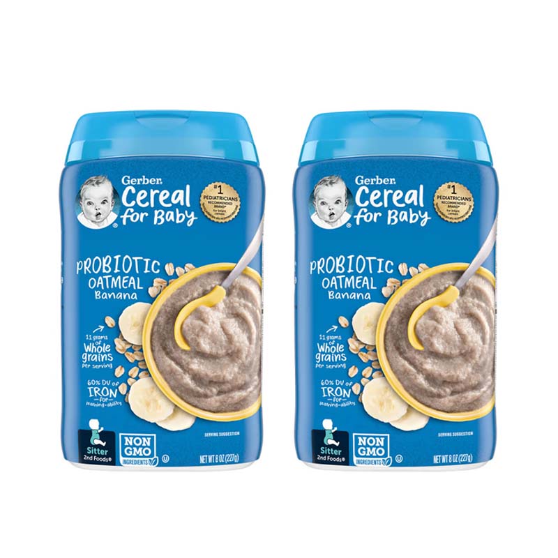 Buy Gerber Probiotic Baby Cereal with Oatmeal & Banana, Pack of 2 in India at uyyaala.com