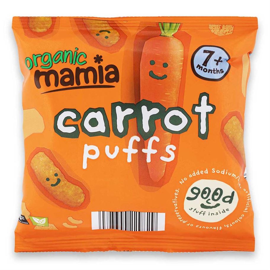 Buy Organic Mamia Carrot Puffs for Babies, 20gms  Online in India at uyyaala.com