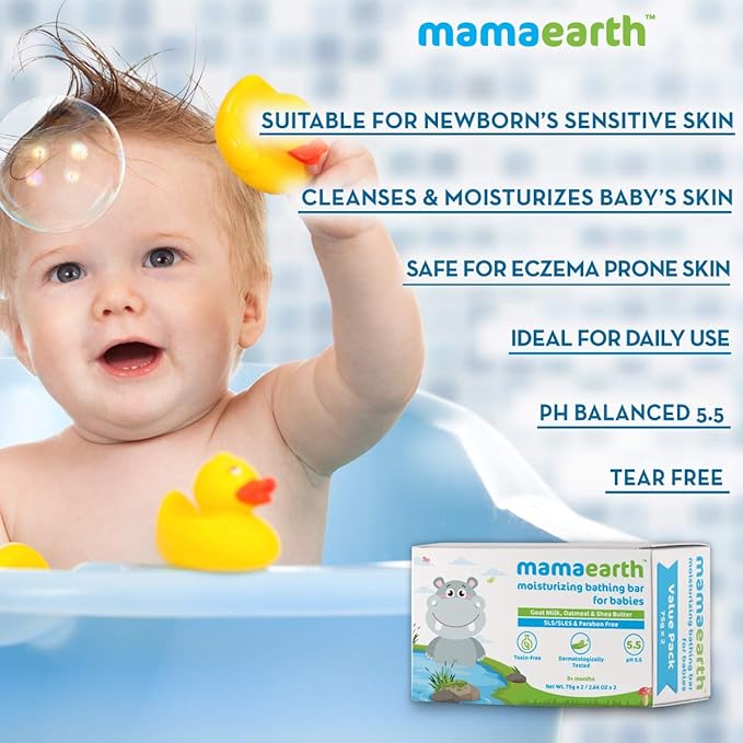 Buy Mamaearth Bathing Bar for Baby with Shea Butter - 75gm (Pack of 2) Online in India at uyyaala.com