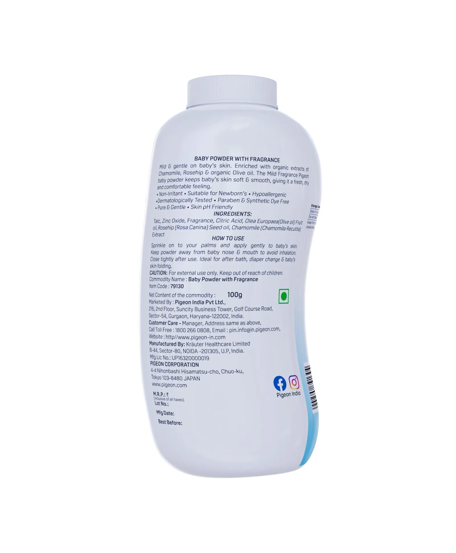 Buy Pigeon Newborn Mild Baby Powder - 100gms Online in India at uyyaala.com