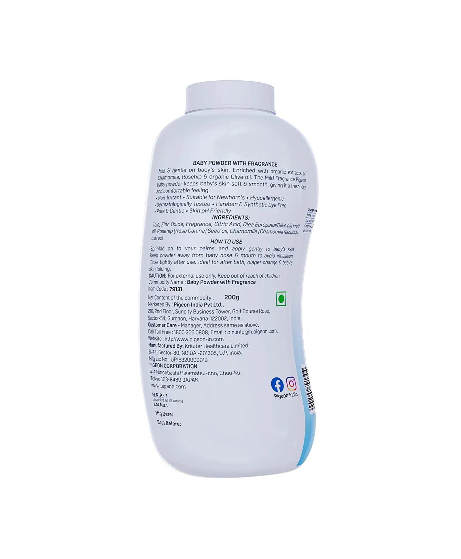 Buy Pigeon Newborn Mild Baby Powder - 200gms Online in India at uyyaala.com