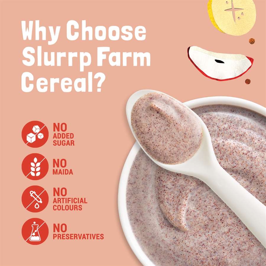 Buy Slurrp Farm Millet Cereal for Baby with Ragi, Apple & Banana - 200gms Online in India at uyyaala.com