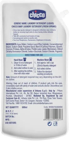Buy Chicco Laundry Detergent for Baby Clothes - 500ml online in India at uyyaala.com