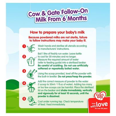 Cow & Gate Follow-on Baby Milk Formula - Stage 2, 800gms, 6+months