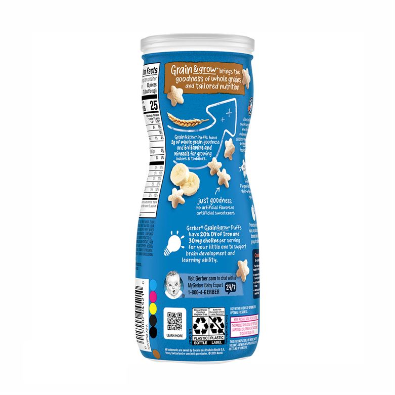 Buy Gerber Grain & Grow Puffs for Babies in Banana flavour - 42gms Online in India at uyyaala.com