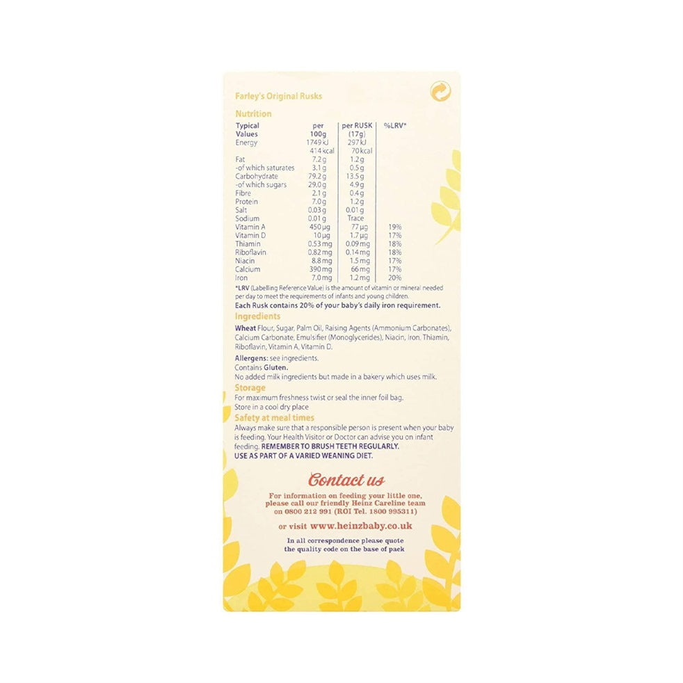 Buy Heinz Farley's Rusks in Original Flavour - 300gms, 4+months Online in India at uyyaala.com