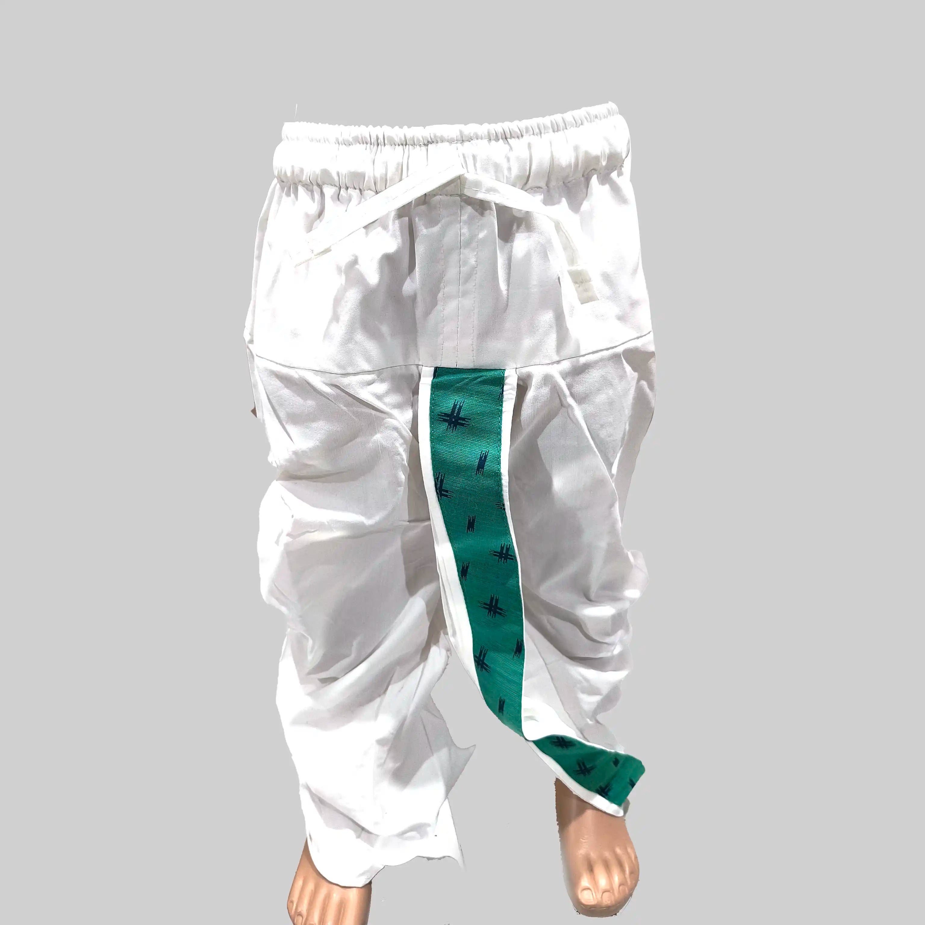 Readymade Cotton Kurta with Nehru Collar and Dhoti - Multicolor