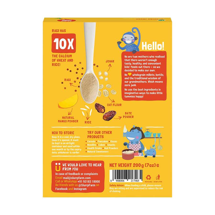 Buy Slurrp Farm Millet Cereal for Baby with Ragi, Rice & Mango - 200gms Online in India at uyyaala.com