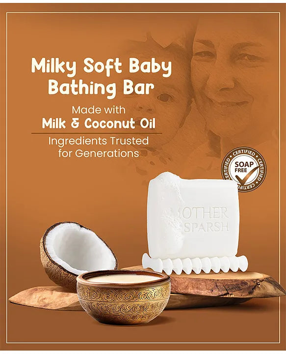 Mother Sparsh Baby Bathing Bar in Milky Soft Cream - 75grams