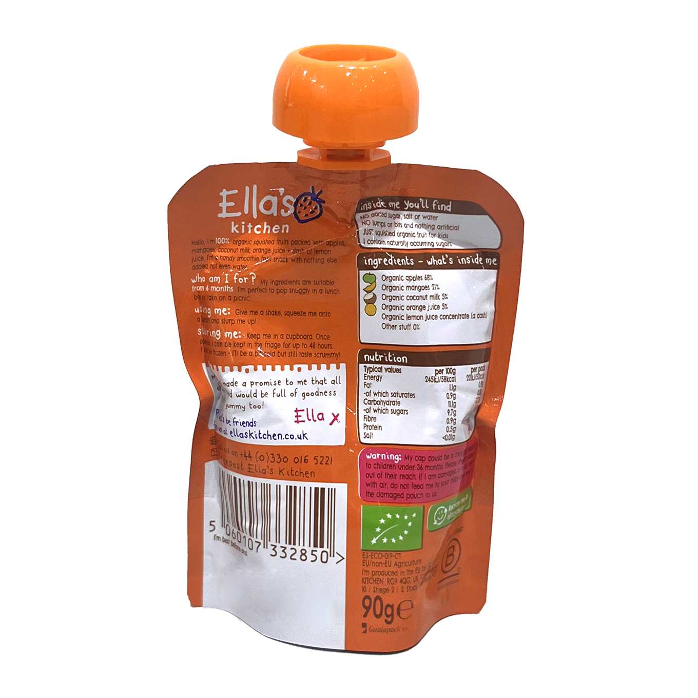 Buy Ella's Kitchen, The Orange one puree for babies - 90g in India at uyyaala.com