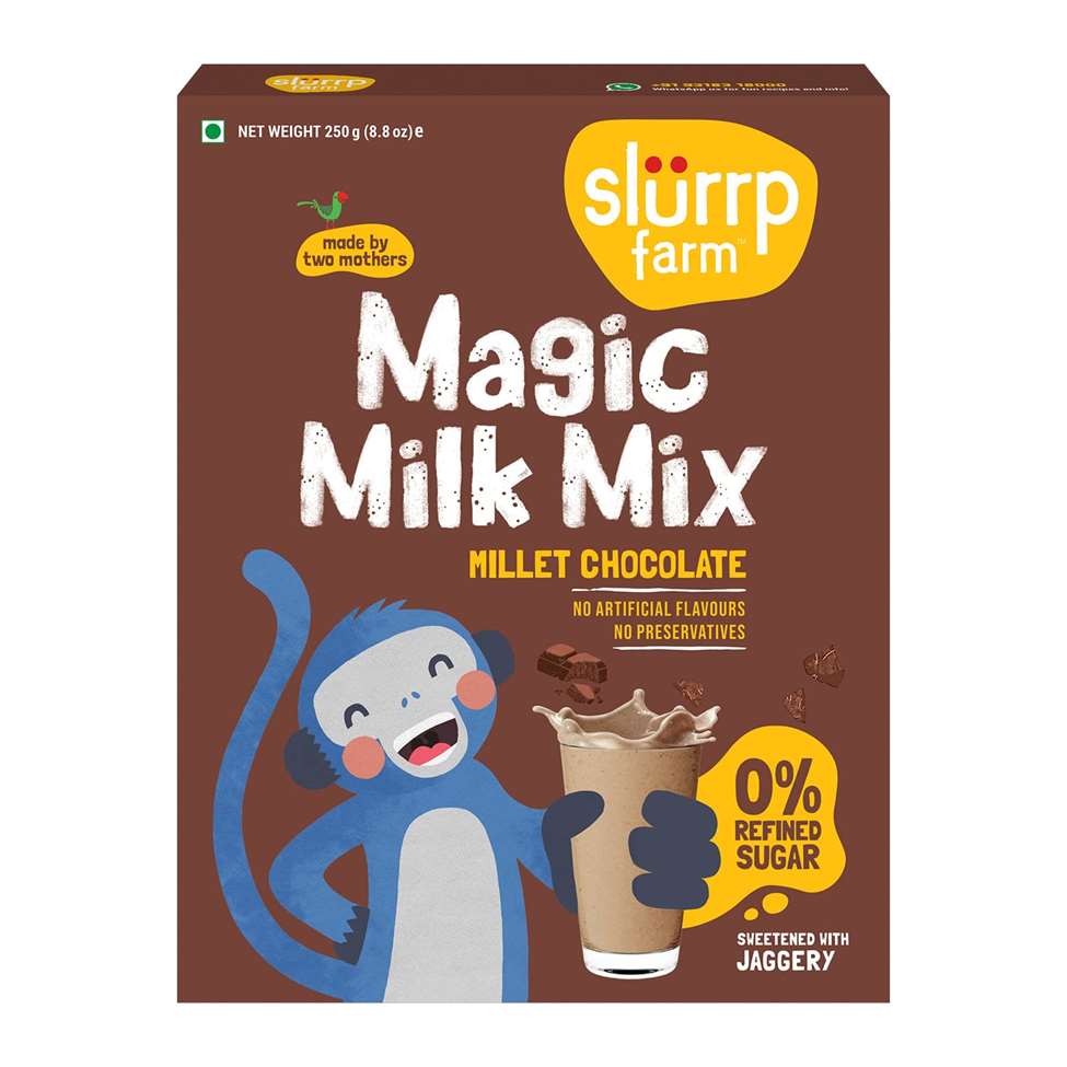Buy Slurrp Farm Magic Millet Milk Mix in Chocolate Flavour for Small Children - 250gms Online in India at uyyaala.com