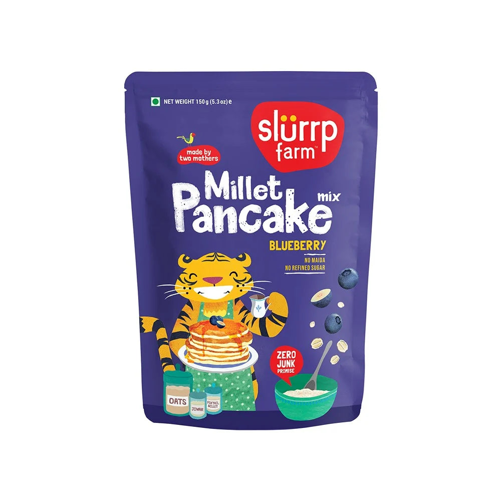 Slurrp Farm Millet Pancake Mix in Blueberry Flavour for Small Children - 150gms, 1year & above