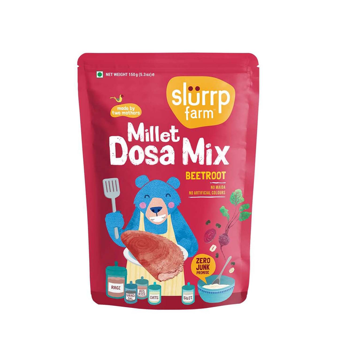 Buy Slurrp Farm Millet Dosa Mix with Beetroot for Small Children - 150gms Online in India at uyyaala.com