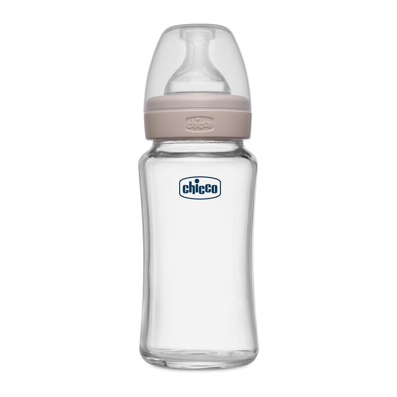 Buy Chicco Well-Being Glass Feeding Bottle for Babies (Medium Flow) - 240ml Online in India at uyyaala.com