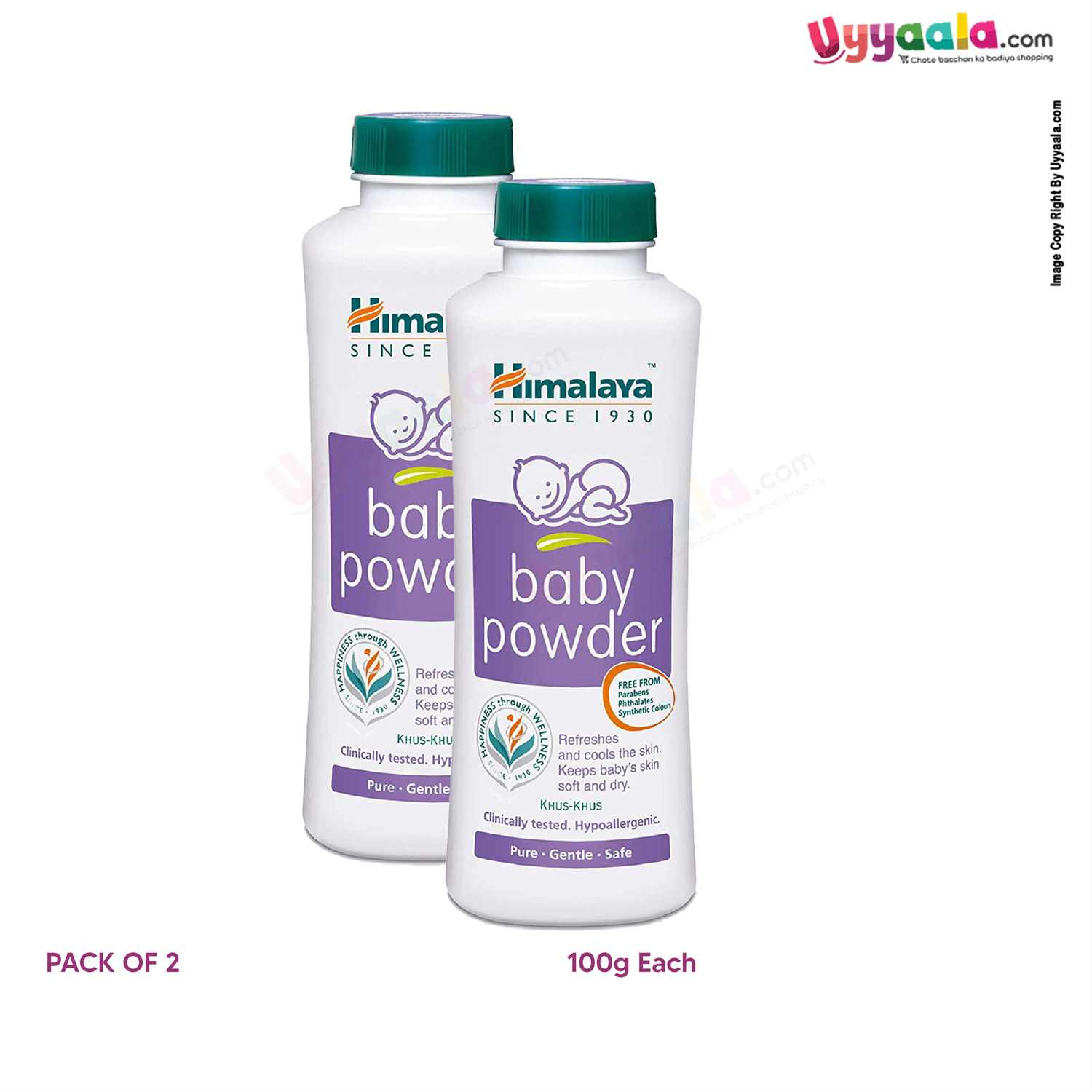 HIMALAYA Khus-Khus Baby Powder Pack of 2 (100gm Each)