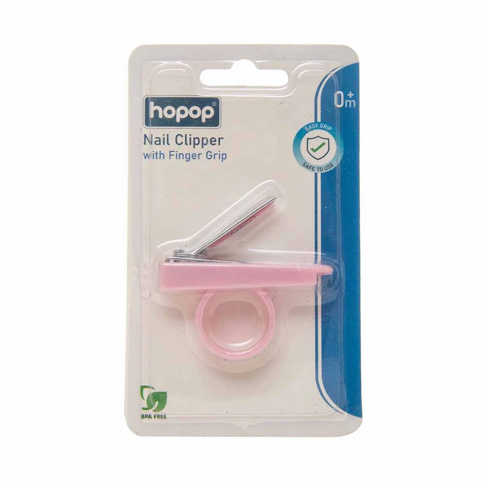 HOPOP Safety Nail Clipper With Finger Grip - Pink 0m+