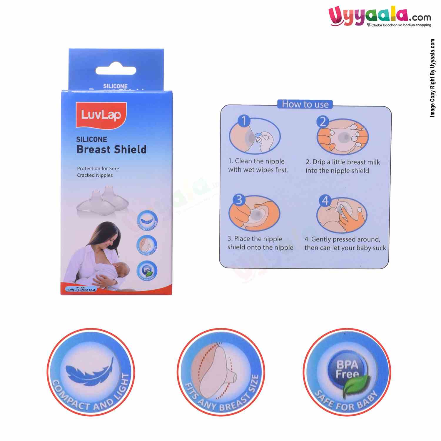 Buy Luvlap soft silicone breast shields online in India at uyyaala.com