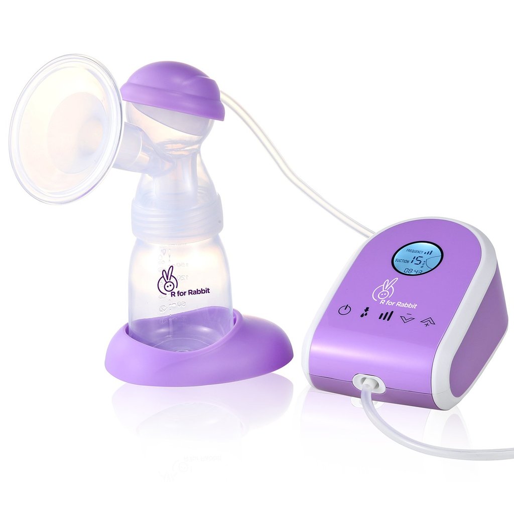 R for Rabbit First Feed Delight Electric Breast Pump - Most Safe and Comfortable Electric Breast Pump for Feeding Moms (Purple)