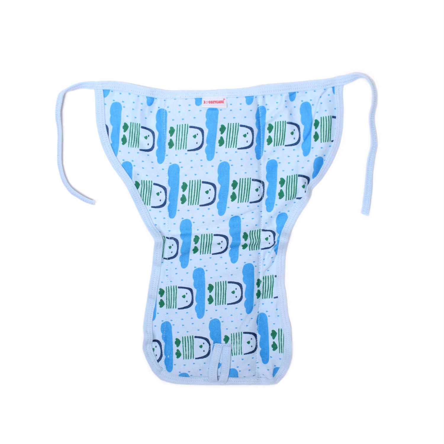 COZYCARE Washable Diapers Hosiery Tying Model Penguin Print Light Green, Blue & Green 3P Set (S)