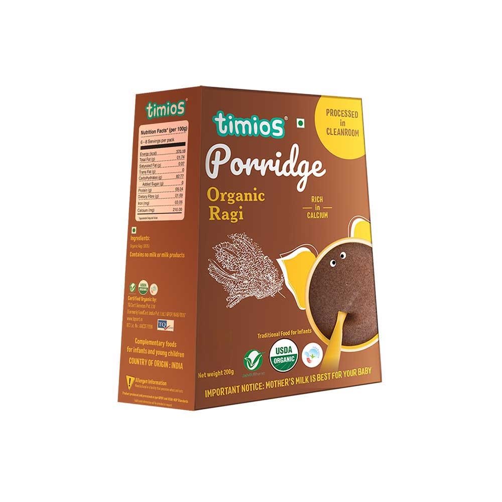 Timios Organic Ragi Porridge, 200g - 6 Months +