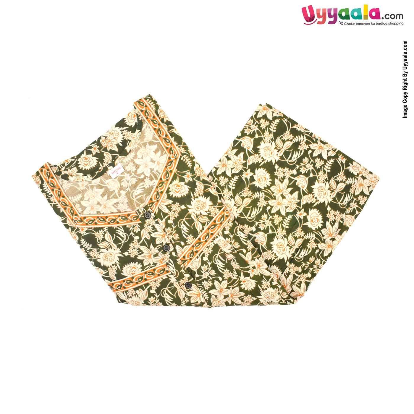 Feeding Nighty Pure Cotton (XL) - Green