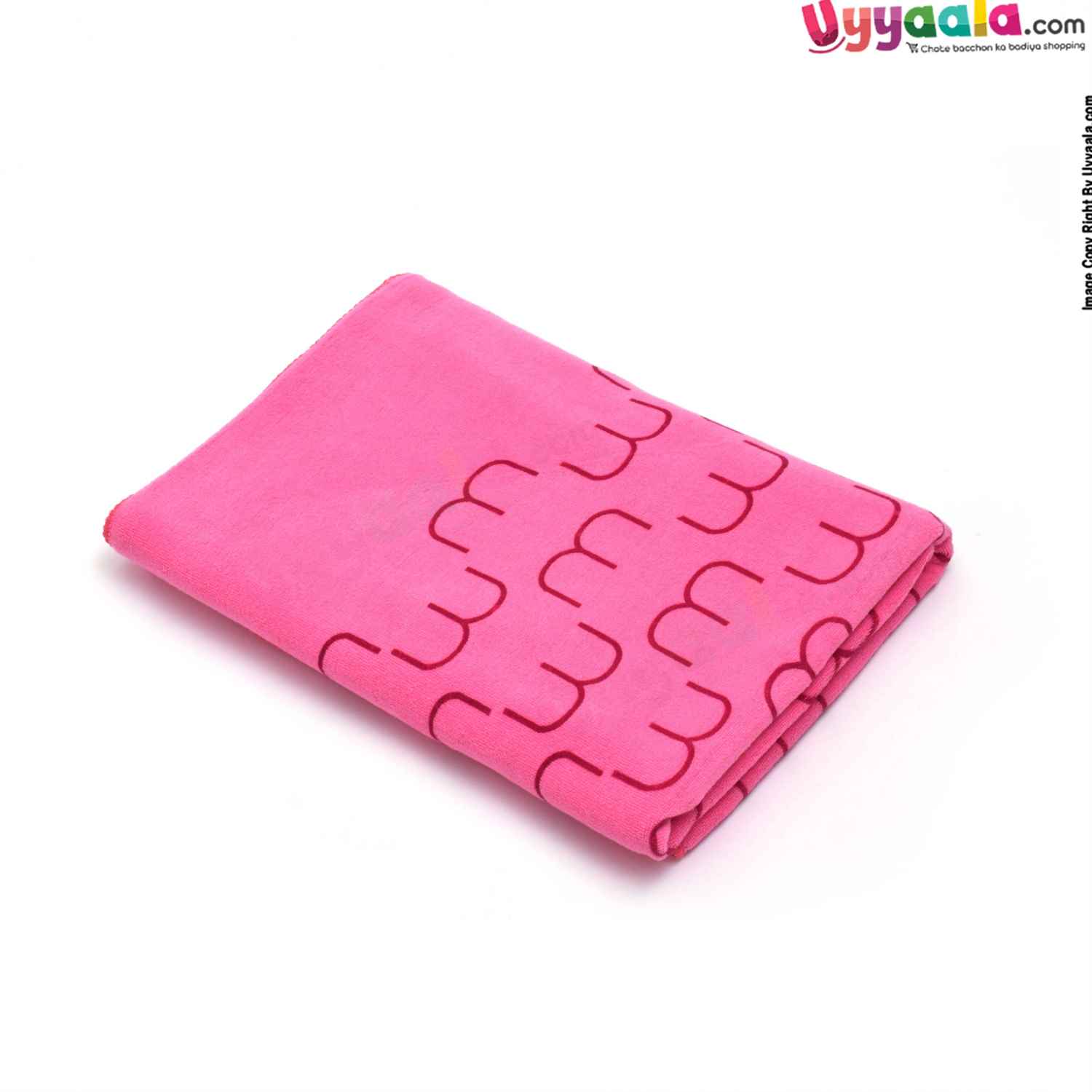 Soft Terry Bath Towel Premium with Rabbit Print for Babies 0-36m Age, Size (143*75cm)- Pink