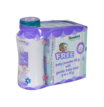 HIMALAYA Gentle Baby Soap, 3x75g + Baby Powder, 50g Free