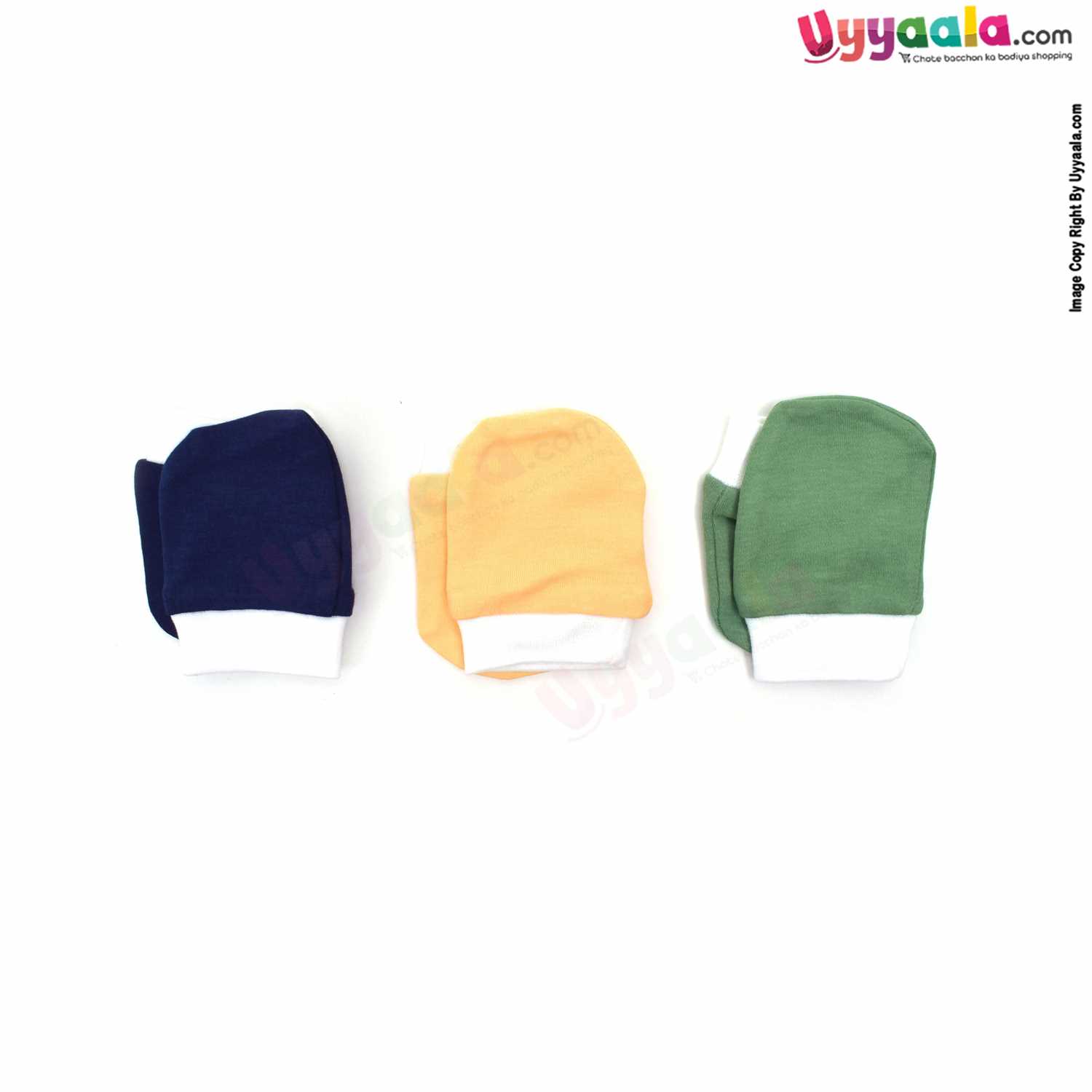 New Born Hosiery Cotton Socks Pack of 3, 0-3m Age - MultiColor