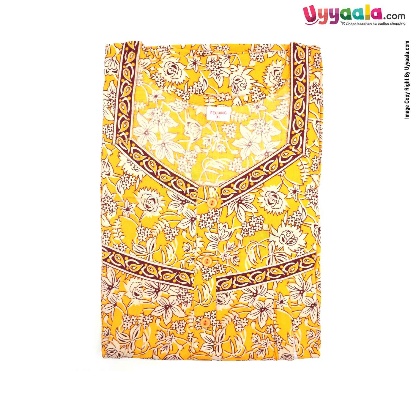 Feeding Nighty Pure Cotton (XL) - Yellow