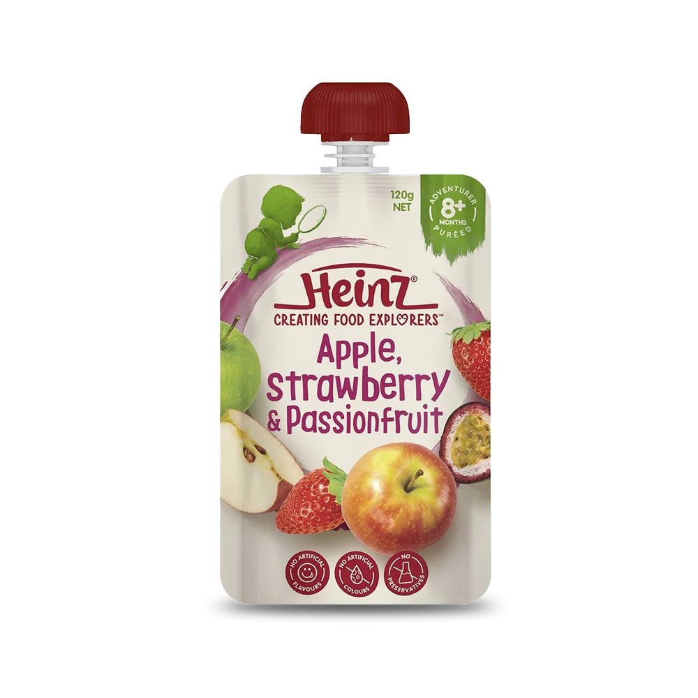 Buy Heinz Puree for Babies in Apple Strawberry & Passionfruit flavour - 120gms Online in India at uyyaala.com