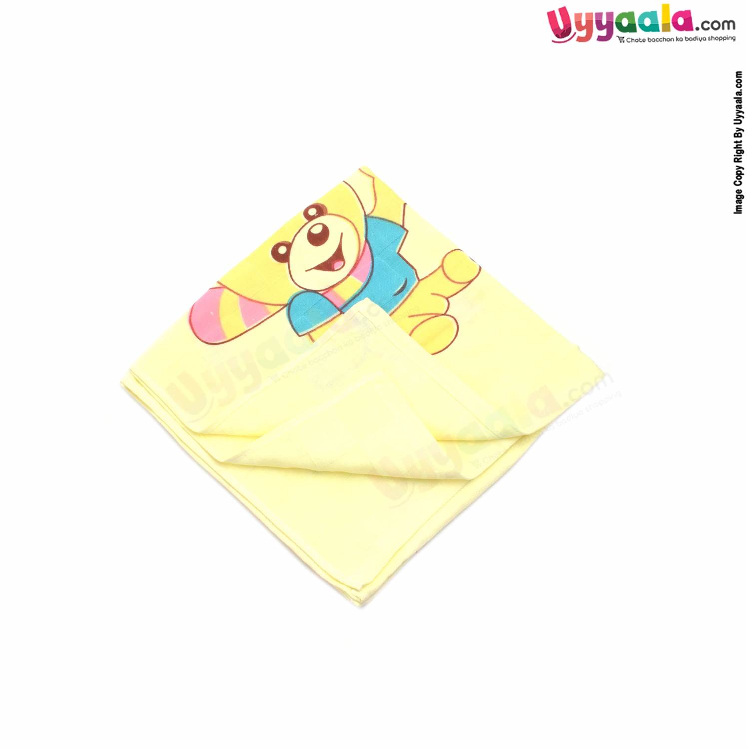 Baby Cotton Bath Towel with Teddy Bear Print 0+m Age , Size(119*61cm)