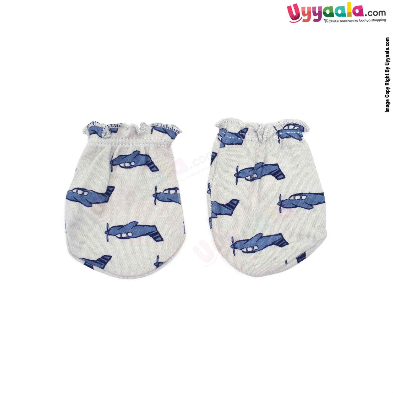 LUVABLE FRIENDS Hosiery Cotton Mittens 4p Set for Babies with Multi Print,0-6 Age - MultiColor