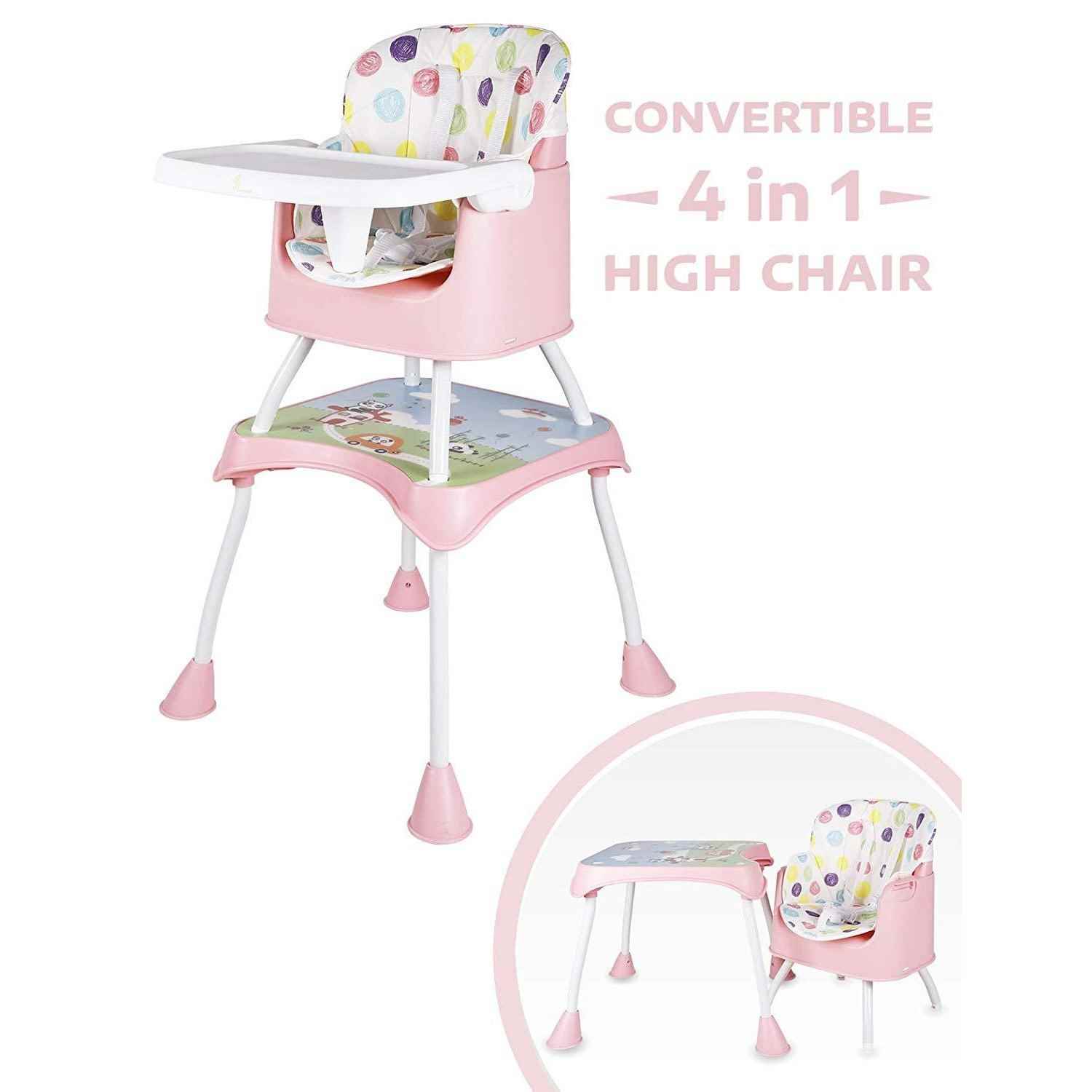 R FOR RABBIT Cherry Berry Grand Convertible 4 in 1 Feeding High Chair for Baby of 6 Month to 7 years