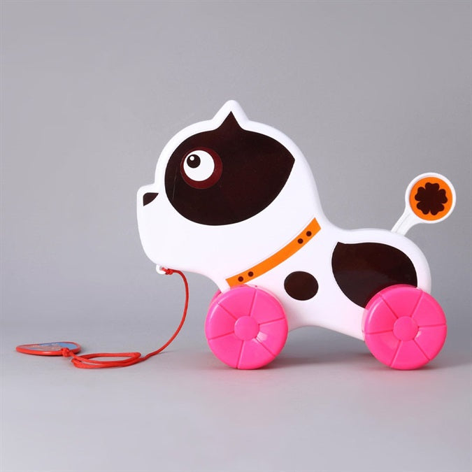 Pitbull Pull Along Toy with Sound for Kids 36+ Months - White