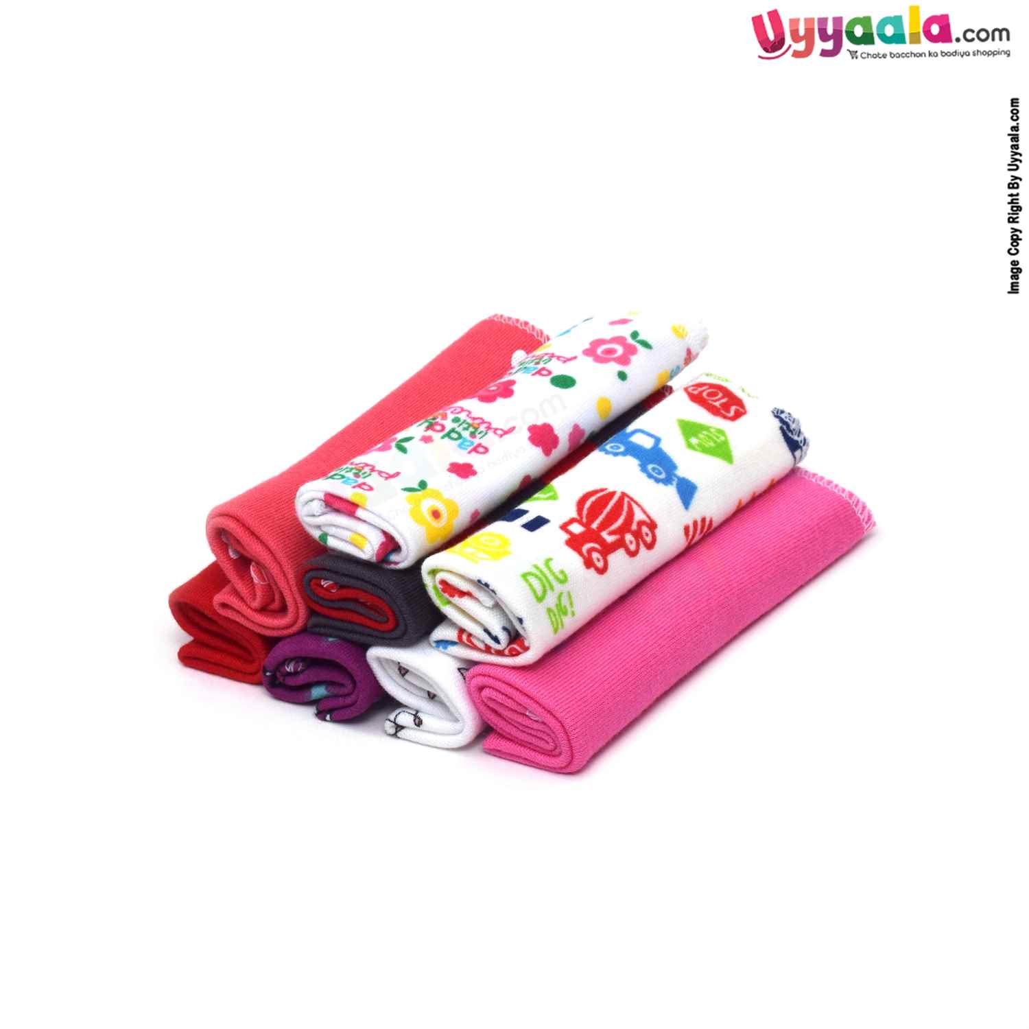 GERBER Baby Washcloths Premium Quality Hosiery Cotton (Napkins) Pack of 8, Assorted Prints, 0-6months