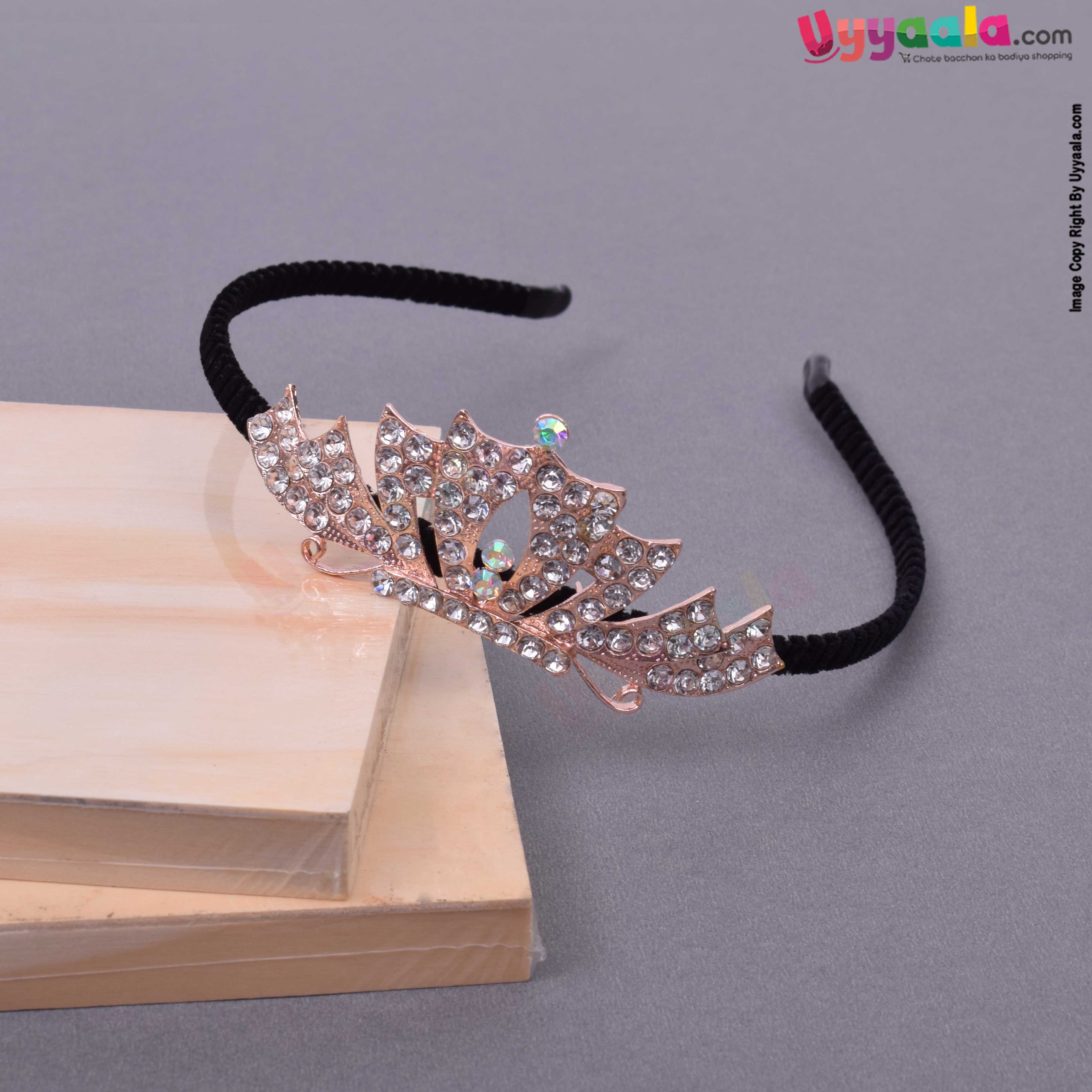 Princess hair crown for baby girls birthday - black & bronze