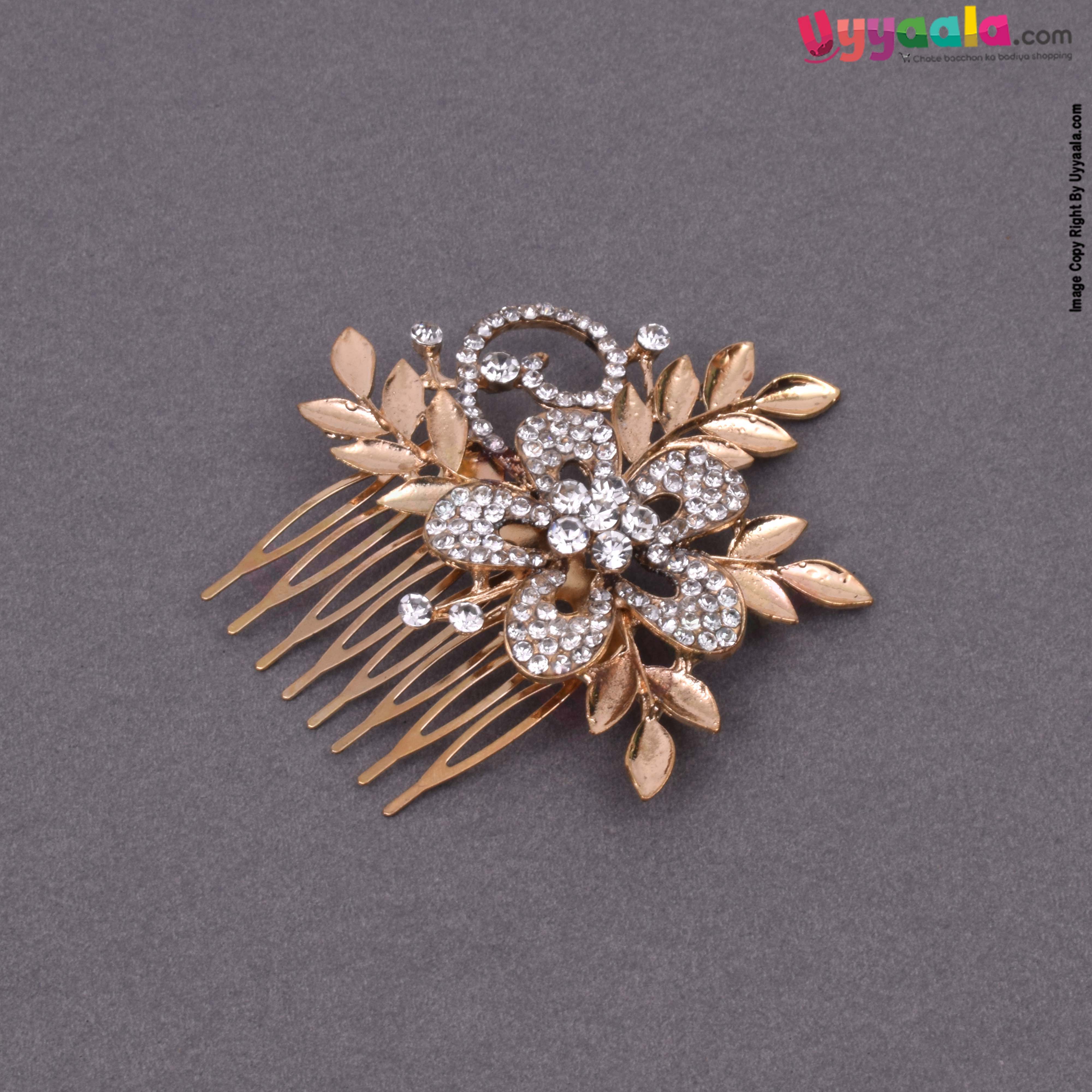 Fancy metal hair pin with stones for kids