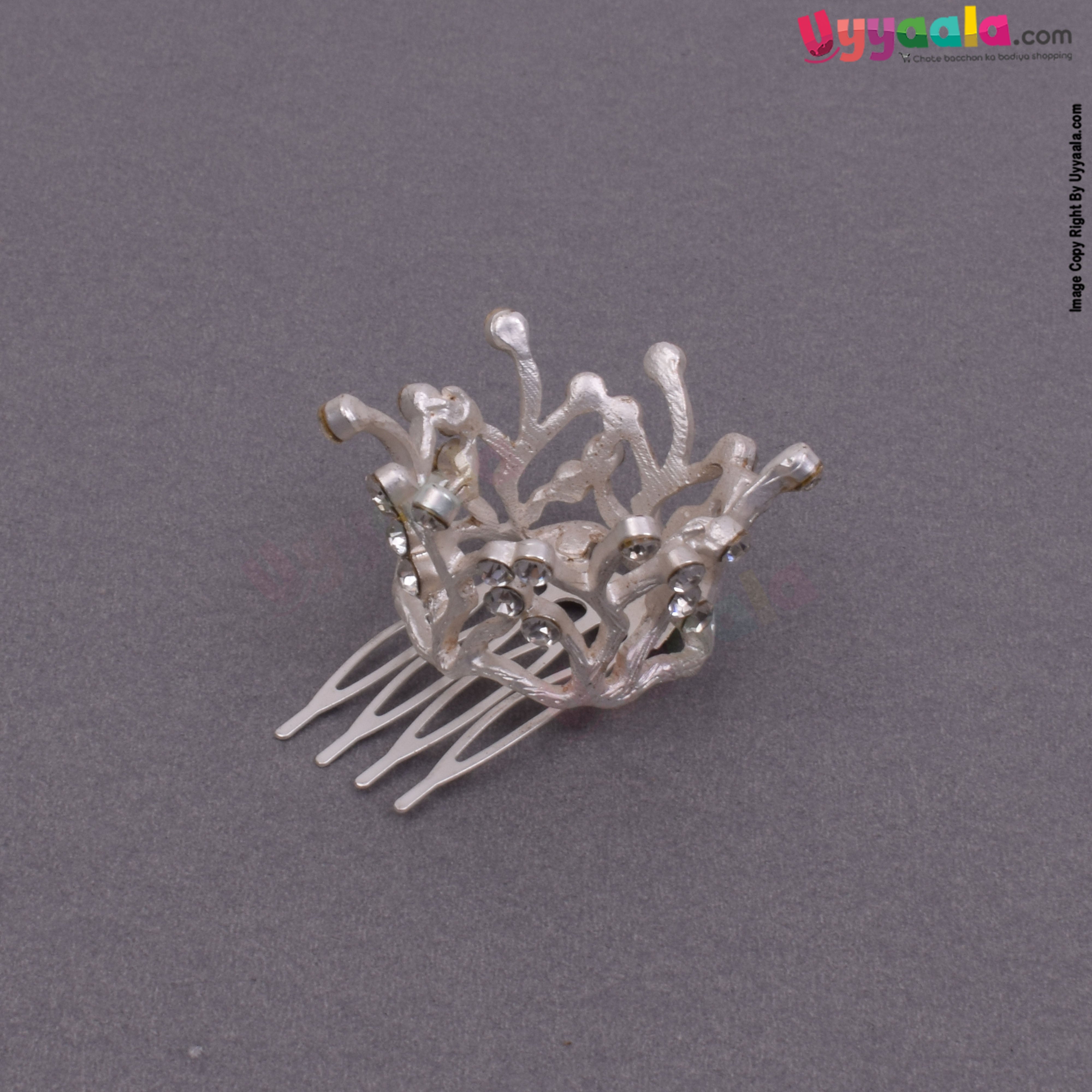 Round hair crown pin with pearls for kids