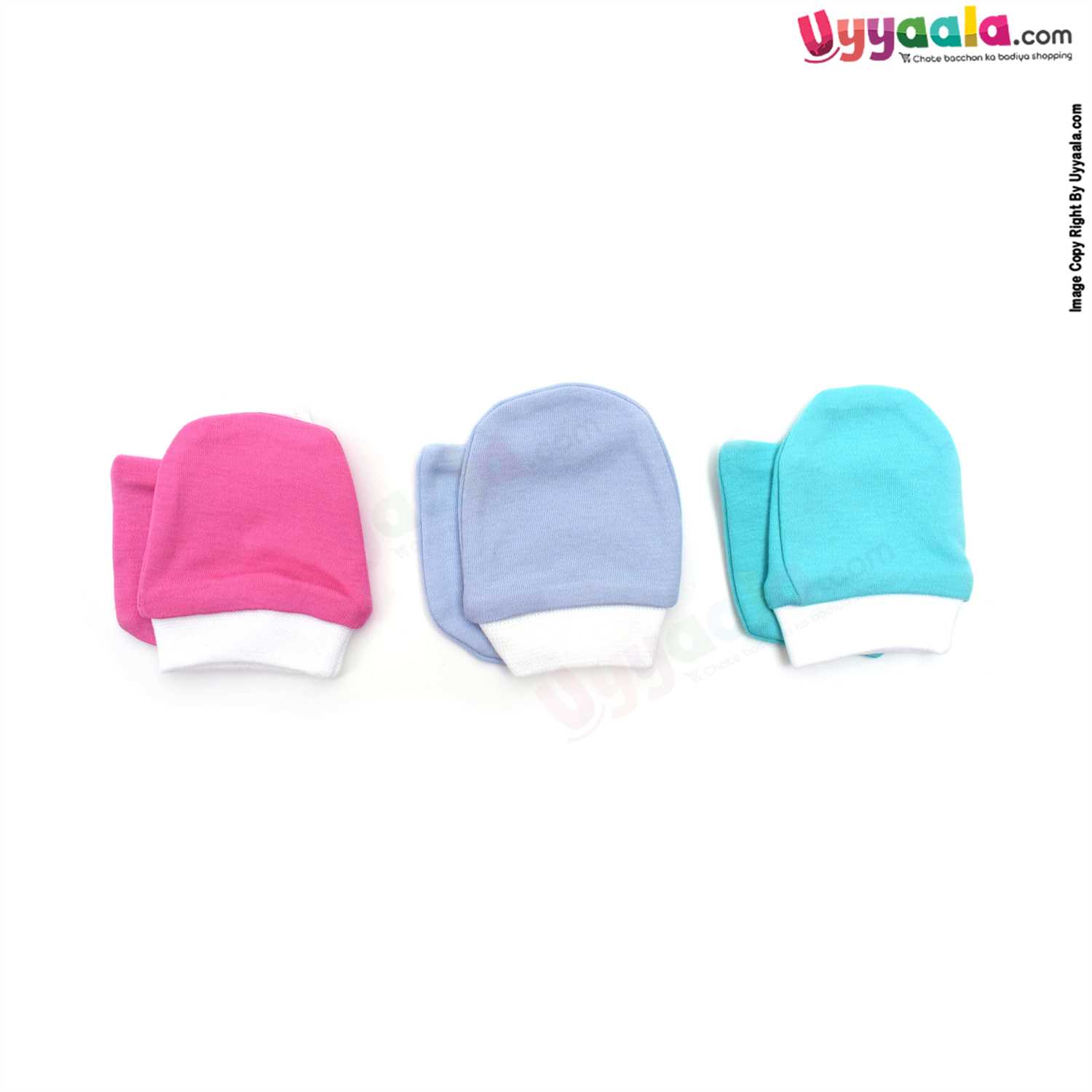 New Born Hosiery Cotton Socks Pack of 3, 0-3m Age - MultiColor