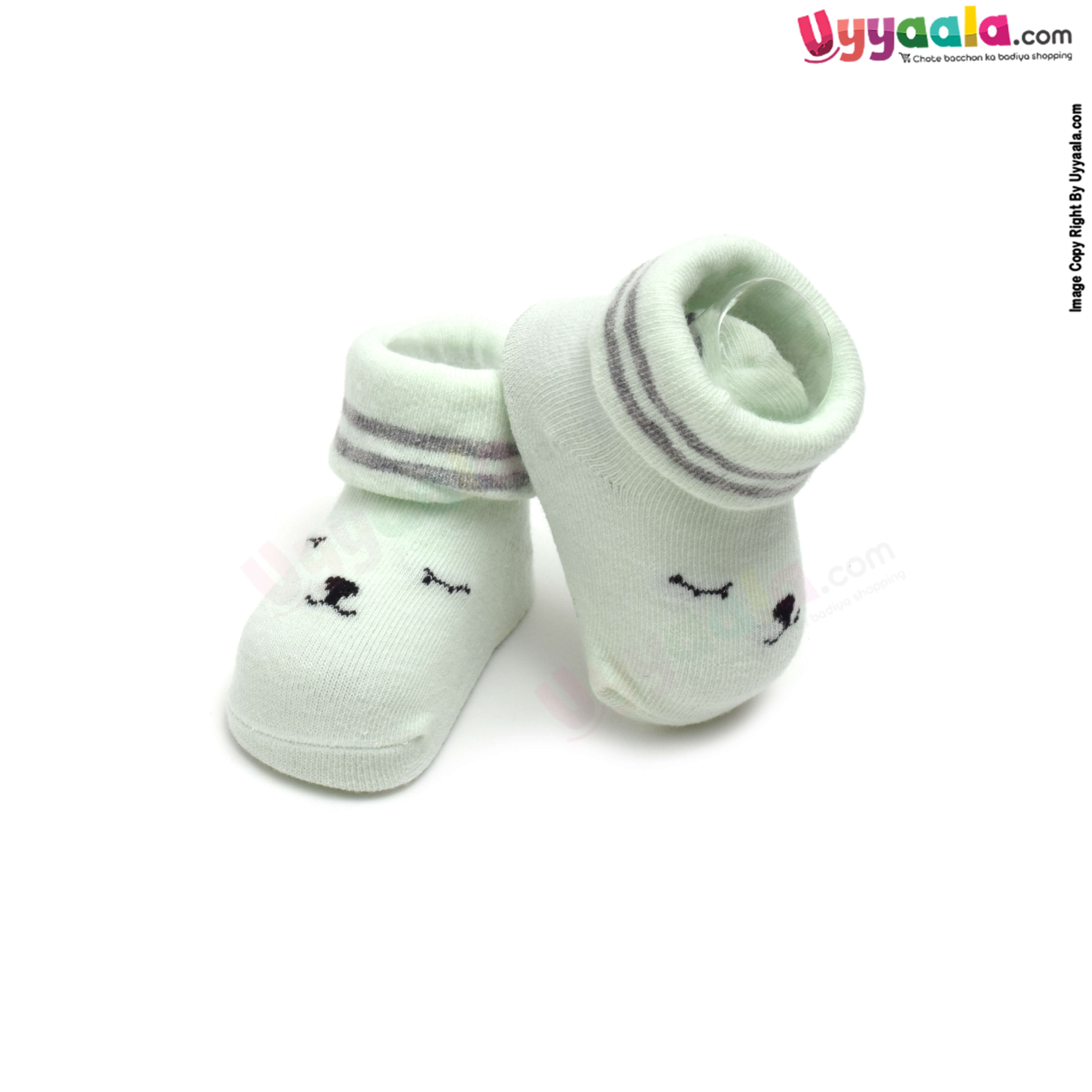 QBEIR Hosiery Cotton Baby Socks with Print, 0 to 12m Age